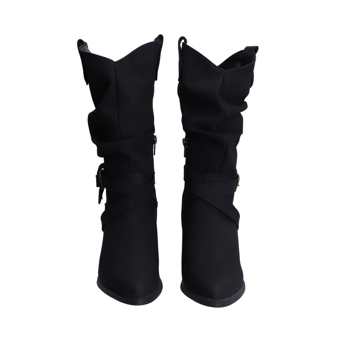 Bota Dama Berlin Negra con Tubo Arrugado