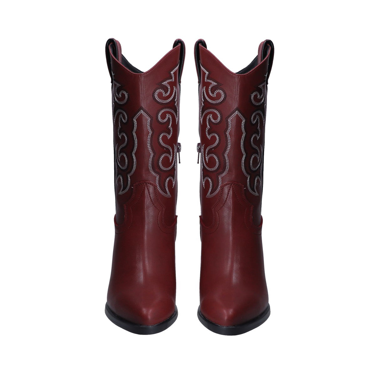 Bota Dama Berlin Vaquera Vino con Bordado