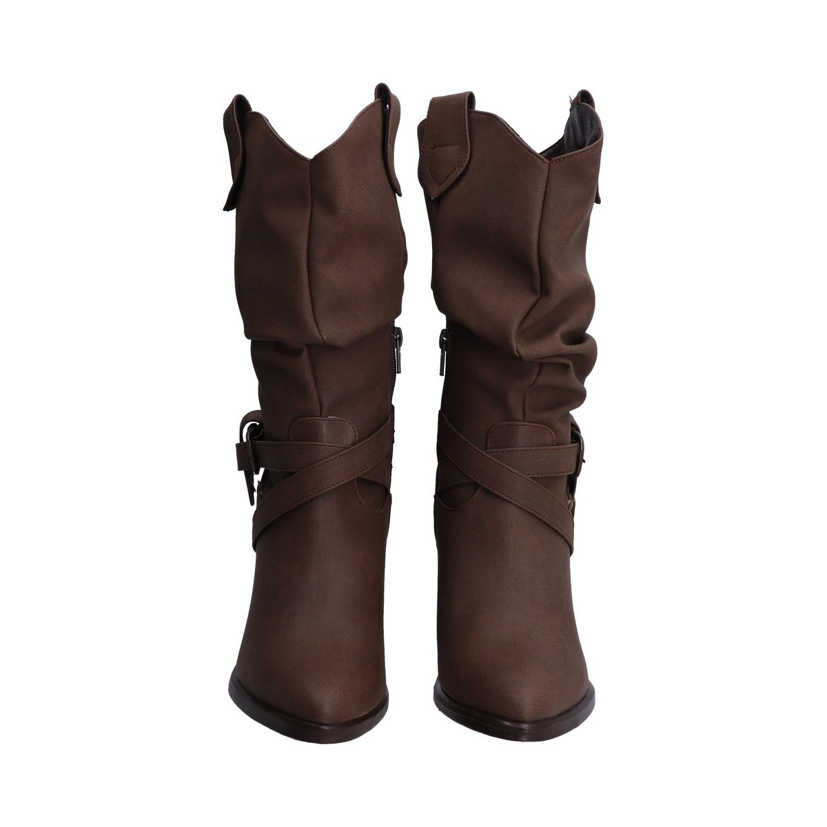 Bota Dama Berlin Café con Tubo Arrugado