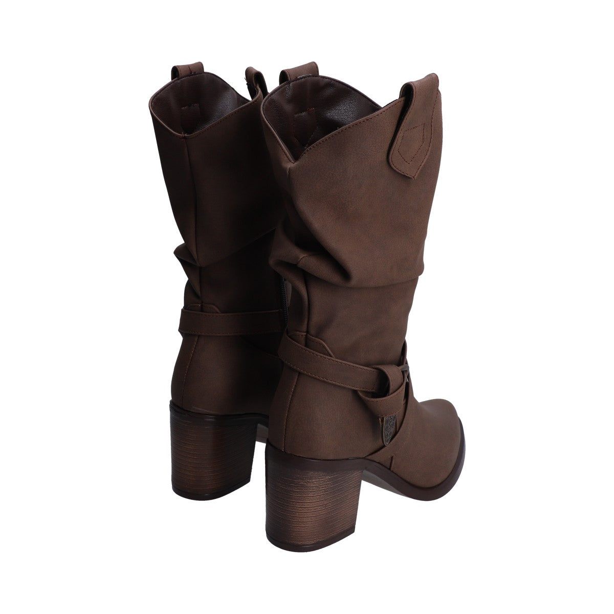 Bota Dama Berlin Café con Tubo Arrugado