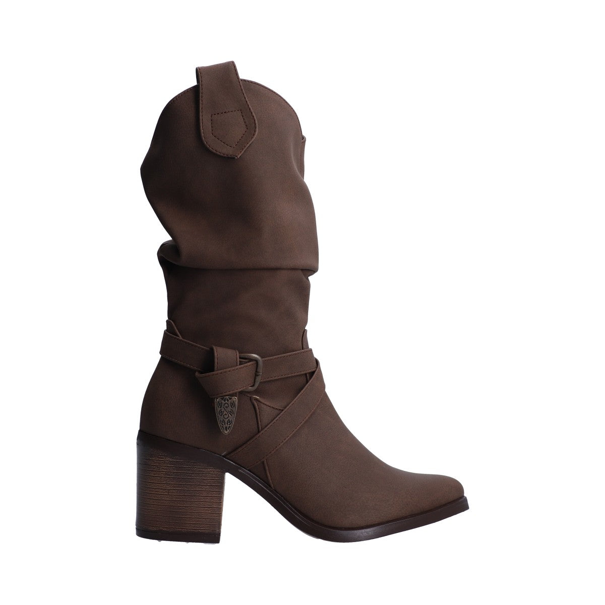 Bota Dama Berlin Café con Tubo Arrugado