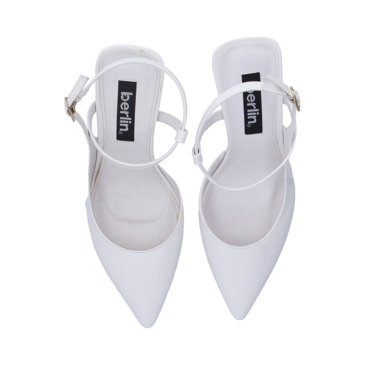 Zapatilla Dama Berlin Blanca Tacón Stilleto Destalonada