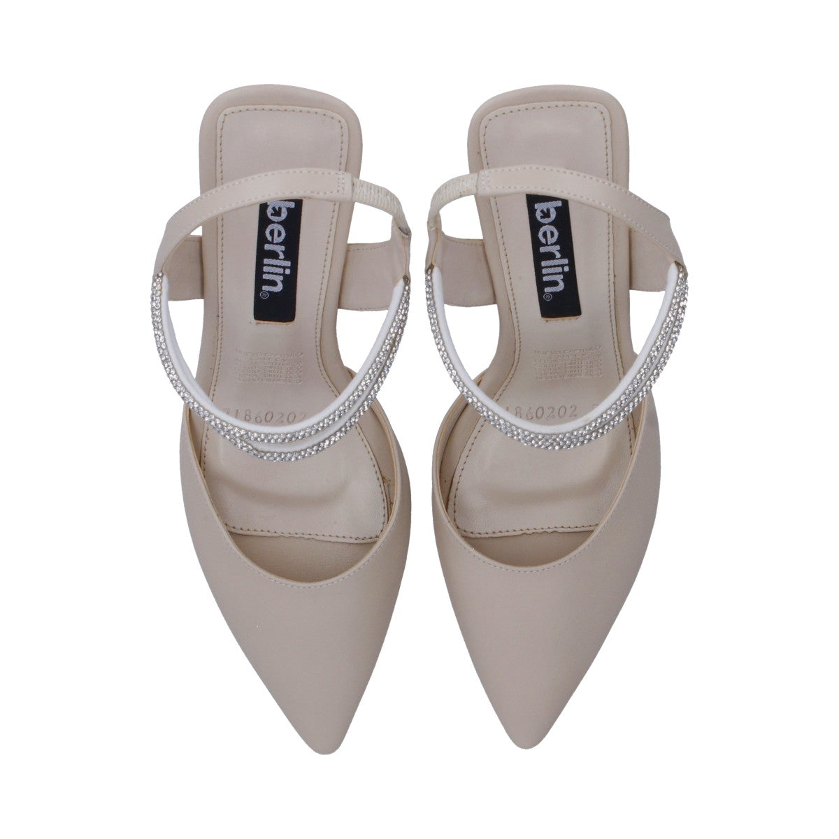 Zapatilla Dama Destalonada Beige Pulsera Tacon Bajo