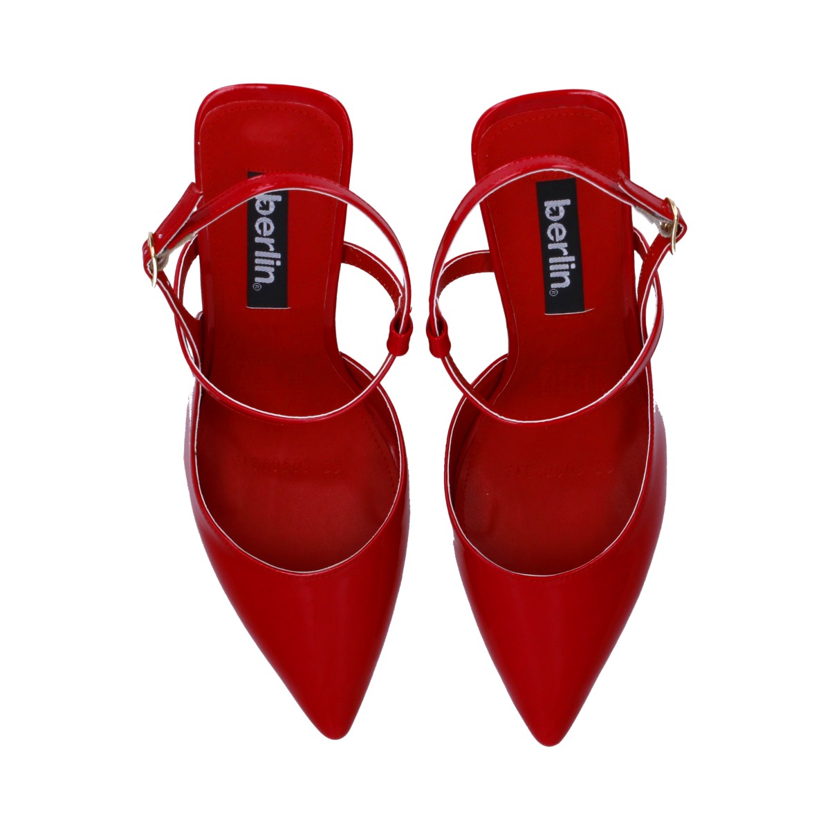 Zapatilla Dama Berlin Charol Rojo con Tiras Cruzadas