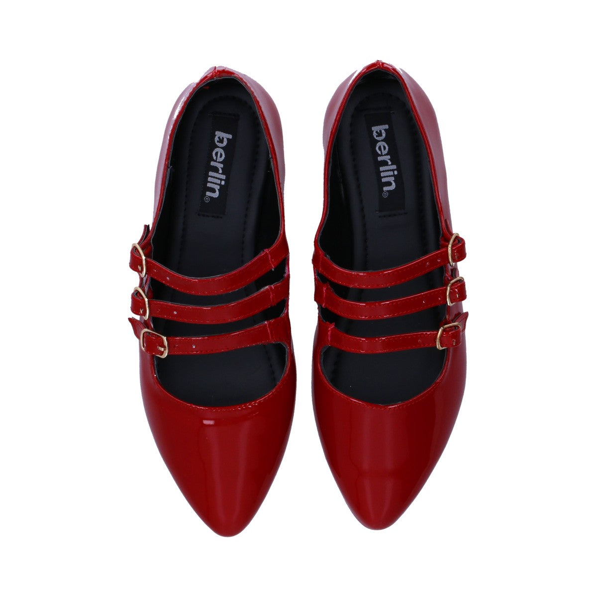 Balerina Dama Berlin Charol Roja con Hebillas