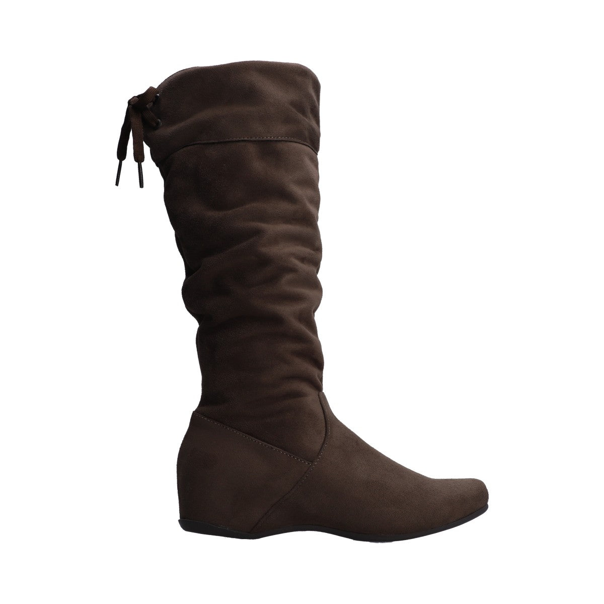 Bota Dama Berlin Taupe de Piso con Tubo Arrugado