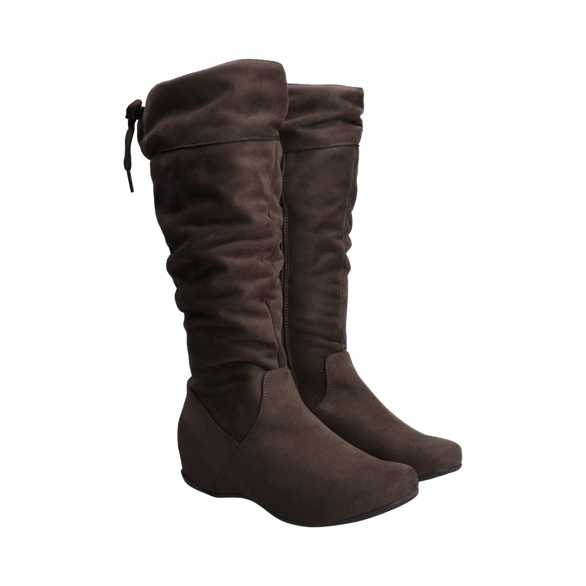 Bota Dama Berlin Taupe de Piso con Tubo Arrugado