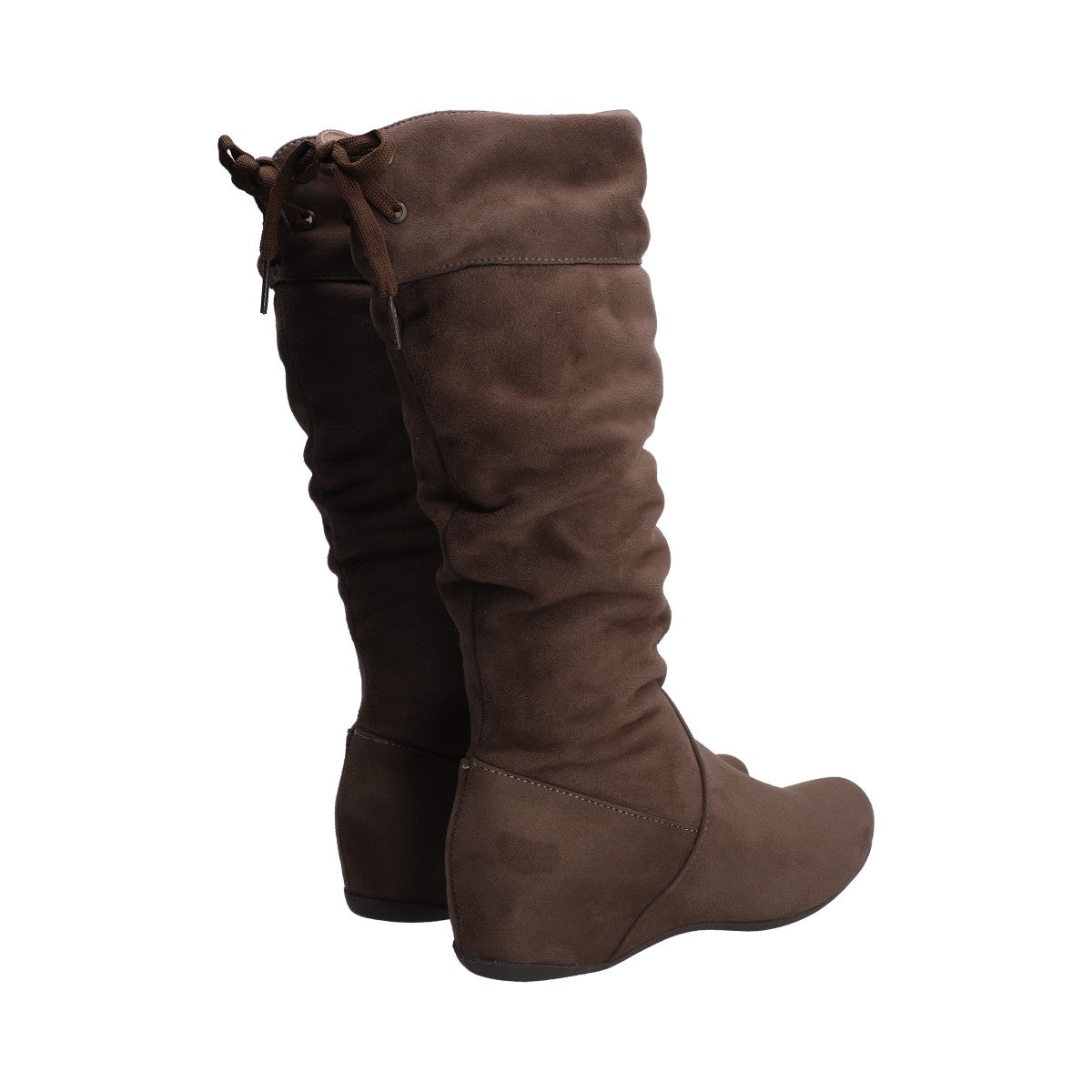 Bota Dama Berlin Taupe de Piso con Tubo Arrugado