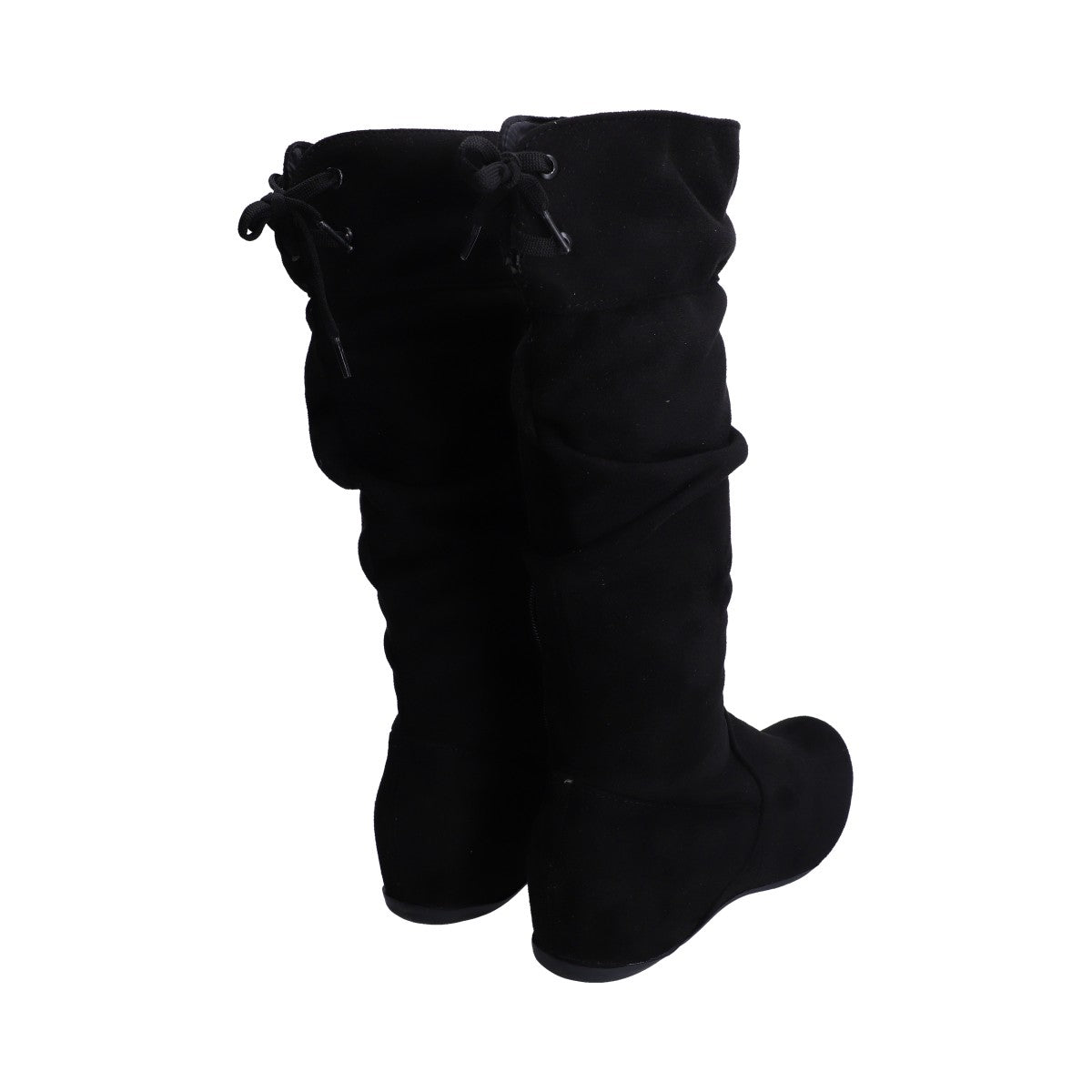 Bota Dama Berlin Negra con Tubo Arrugado de Piso