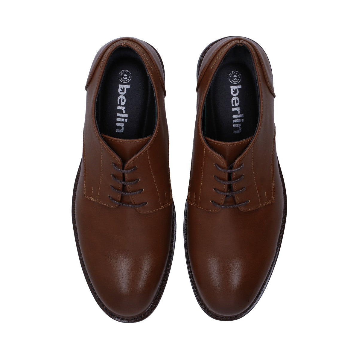 Zapato Berlin Caballero Vestir Café Agujetas Punta Ovalada