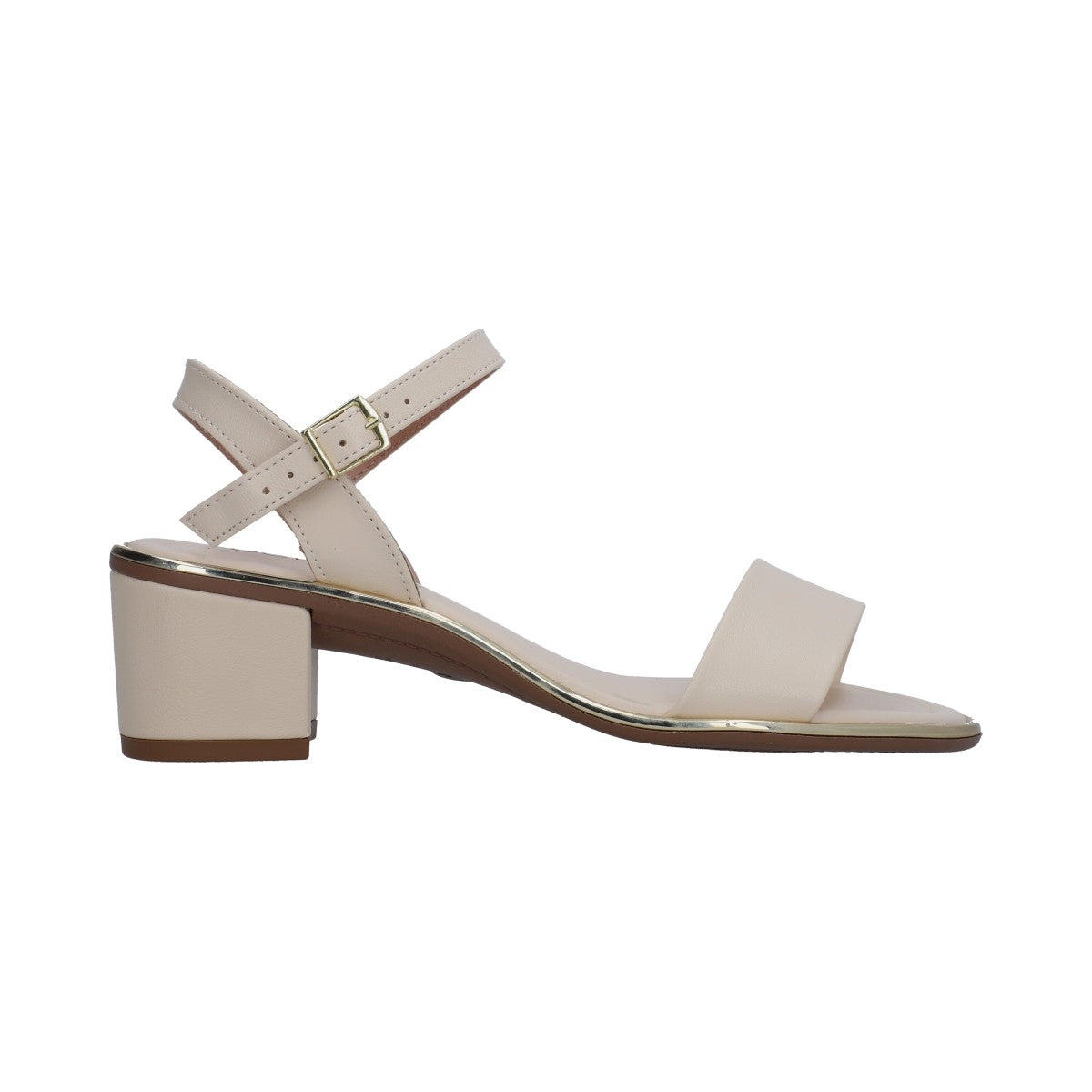 Sandalia Casual Dama Beira Rio Tacón Bajo Beige