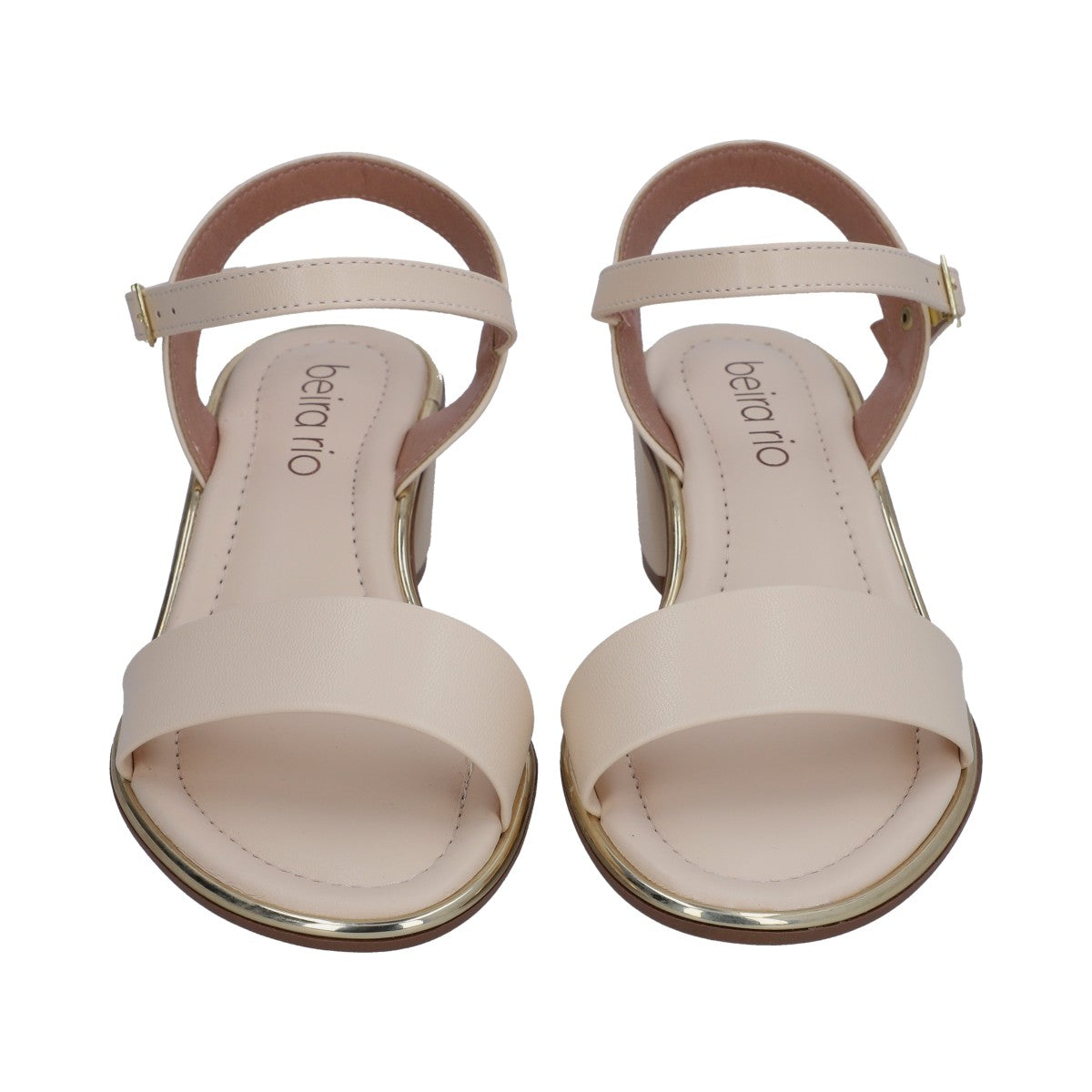 Sandalia Casual Dama Beira Rio Tacón Bajo Beige