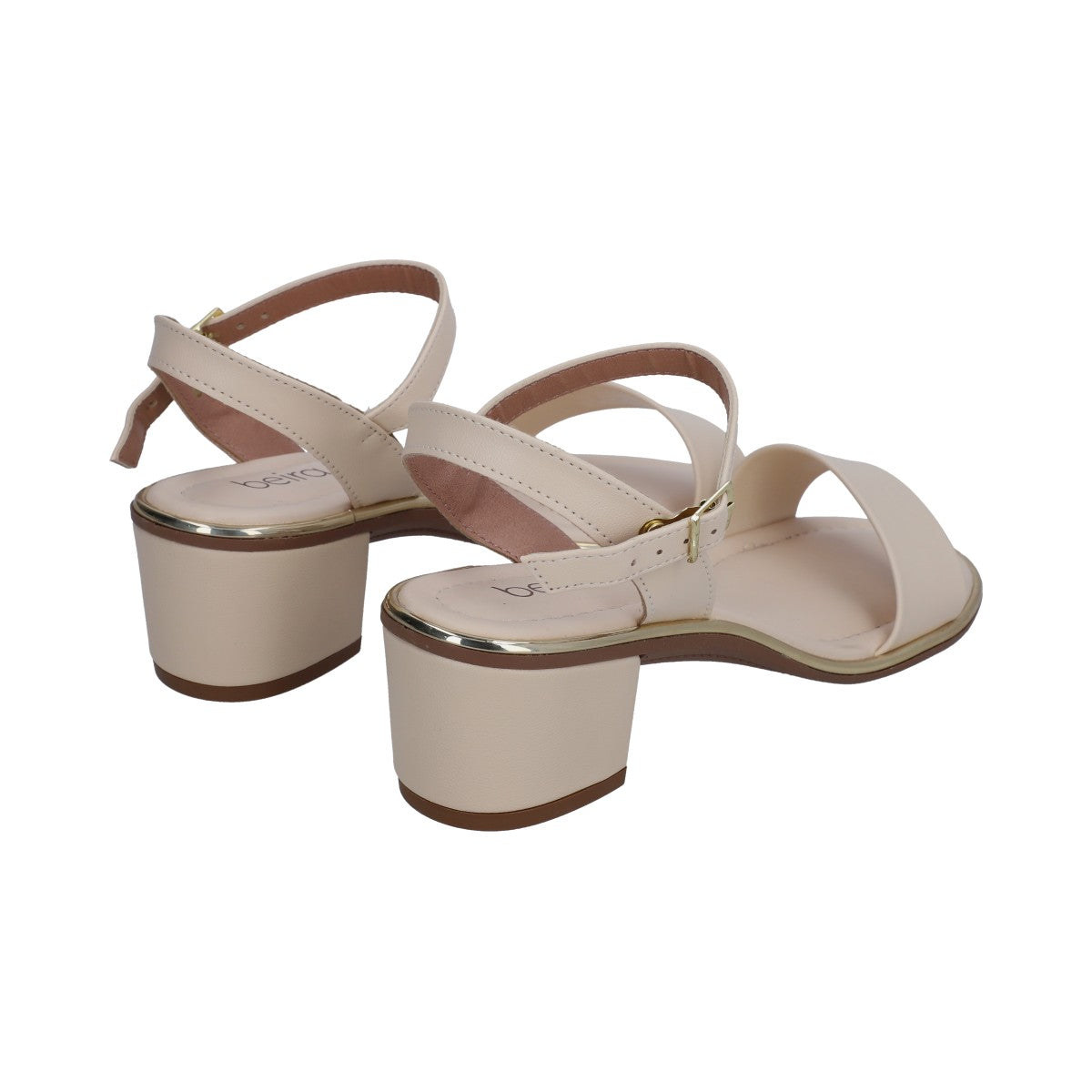 Sandalia Casual Dama Beira Rio Tacón Bajo Beige