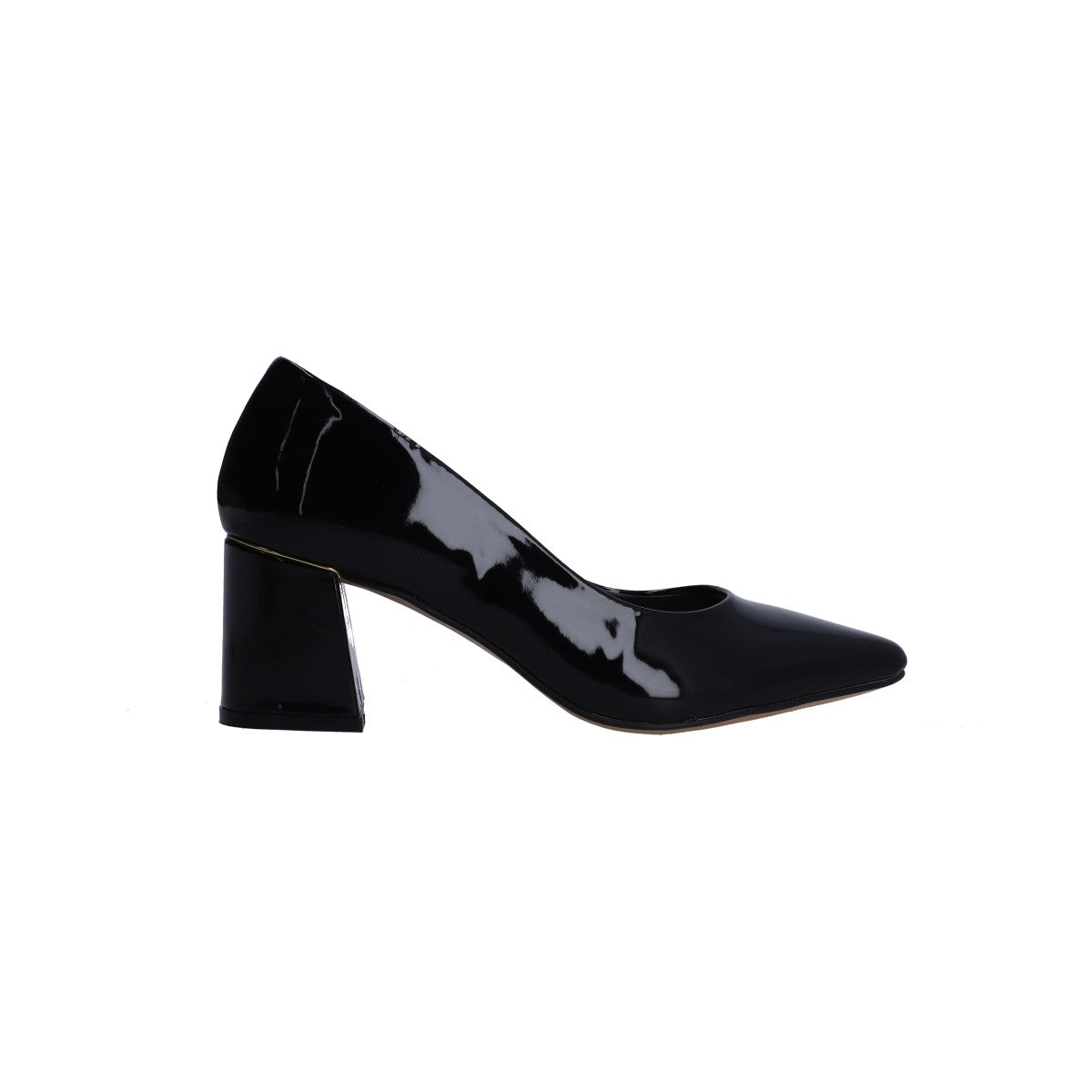 Zapatilla Dama Lady Paulina Charol Negro Tacón Cuadrado