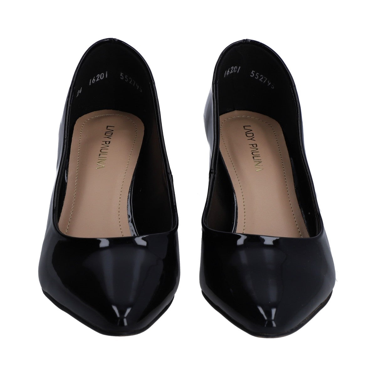 Zapatilla Dama Lady Paulina Charol Negro Tacón Cuadrado