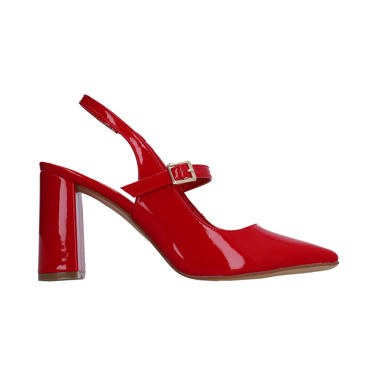 Zapatilla Dama Berlin Charol Rojo Puntal Destalonada
