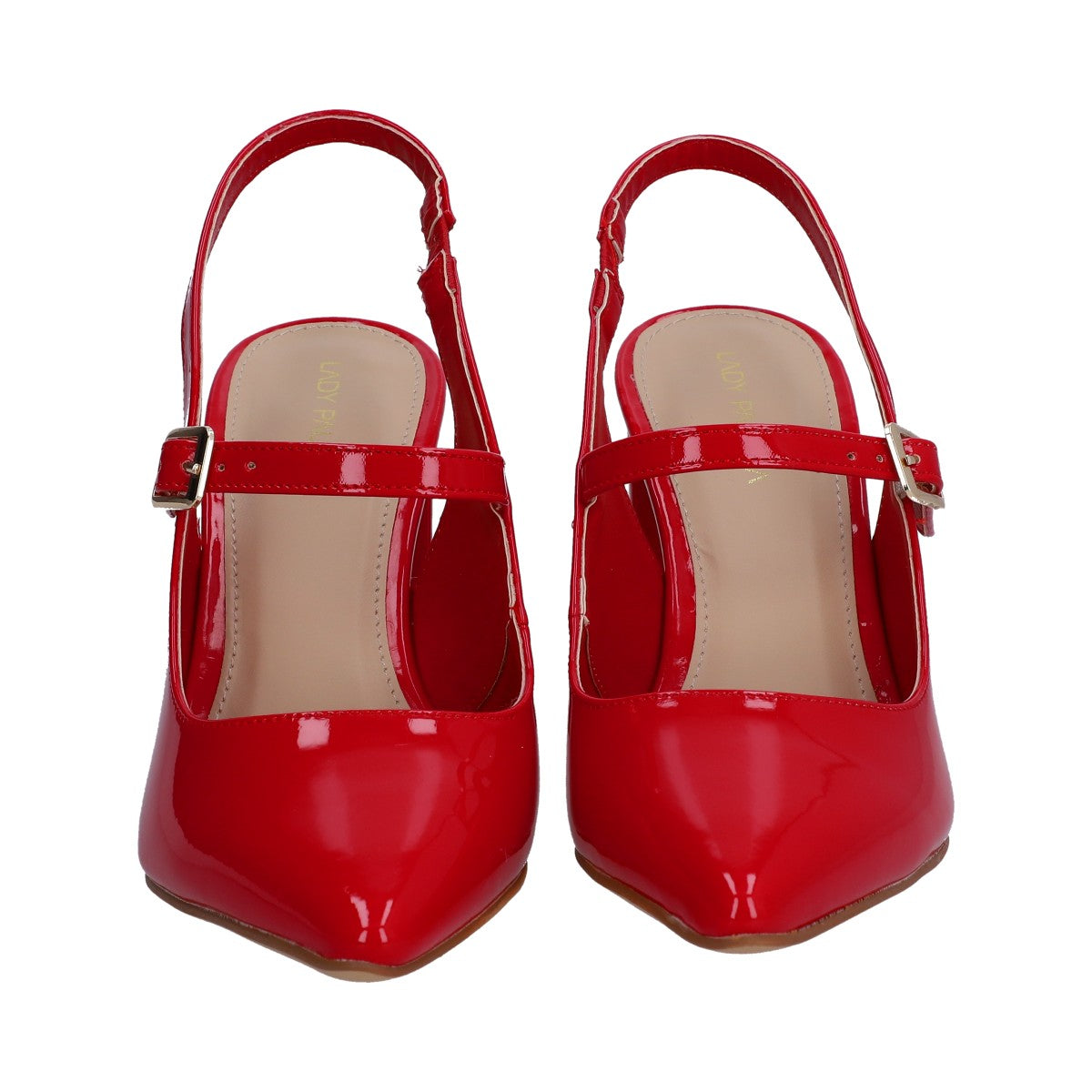 Zapatilla Dama Berlin Charol Rojo Puntal Destalonada