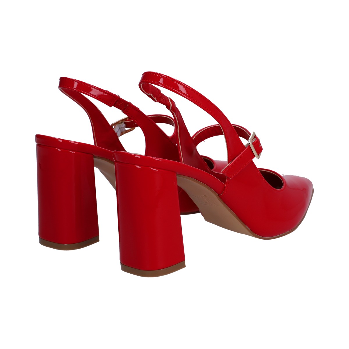 Zapatilla Dama Berlin Charol Rojo Puntal Destalonada