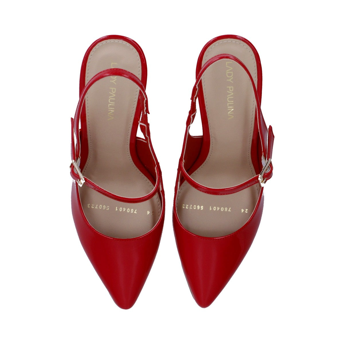 Zapatilla Dama Berlin Charol Rojo Puntal Destalonada
