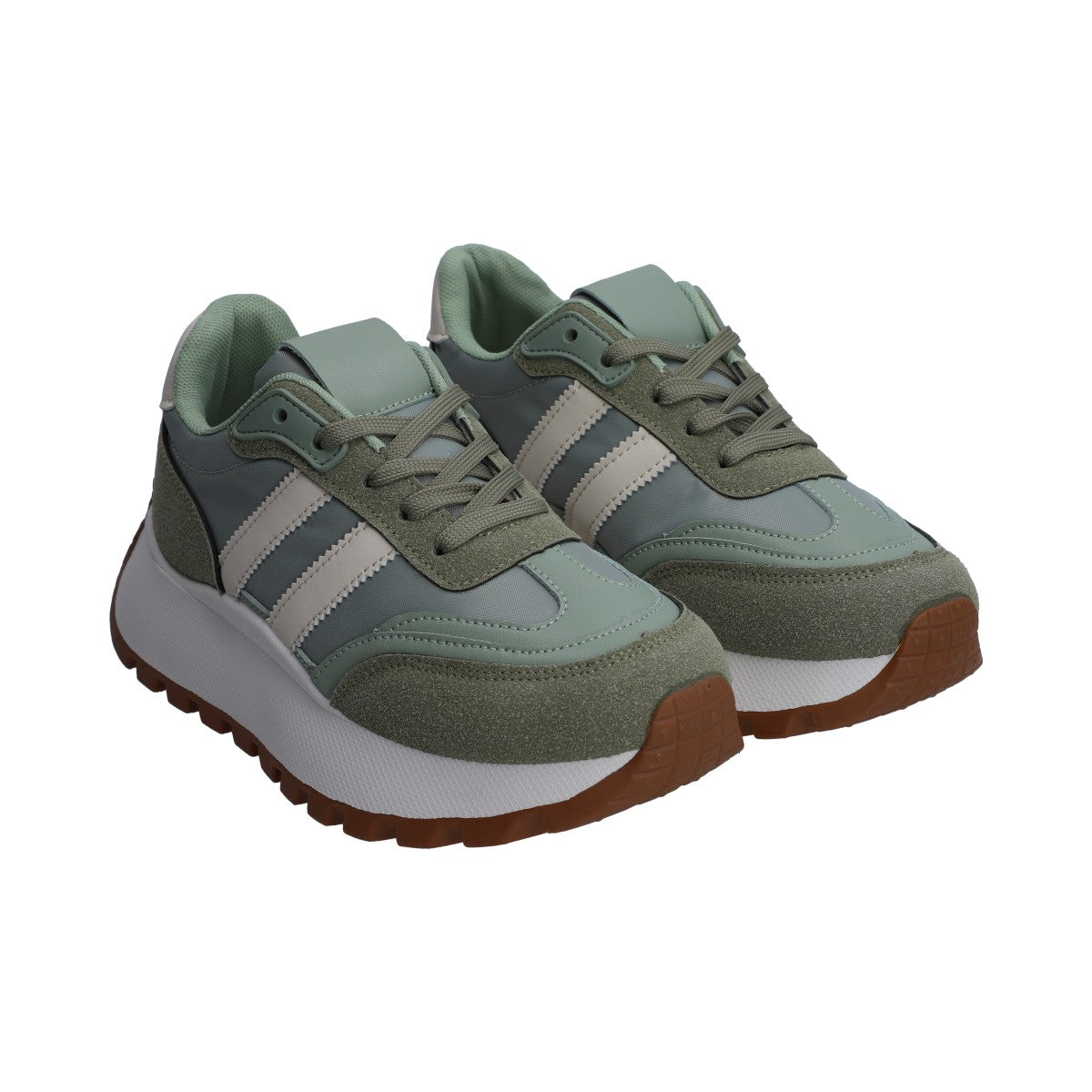 Tenis Dama Berlin Casual Blanco Y Rosa Suela Deportiva