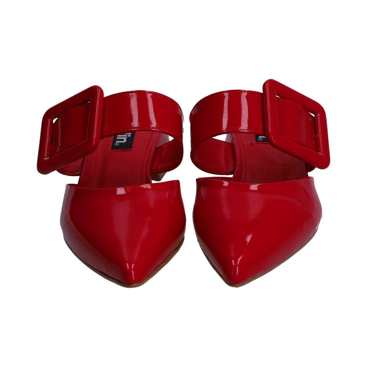 Zapatilla Dama Berlin Charol Rojo Tacón Cuadrado