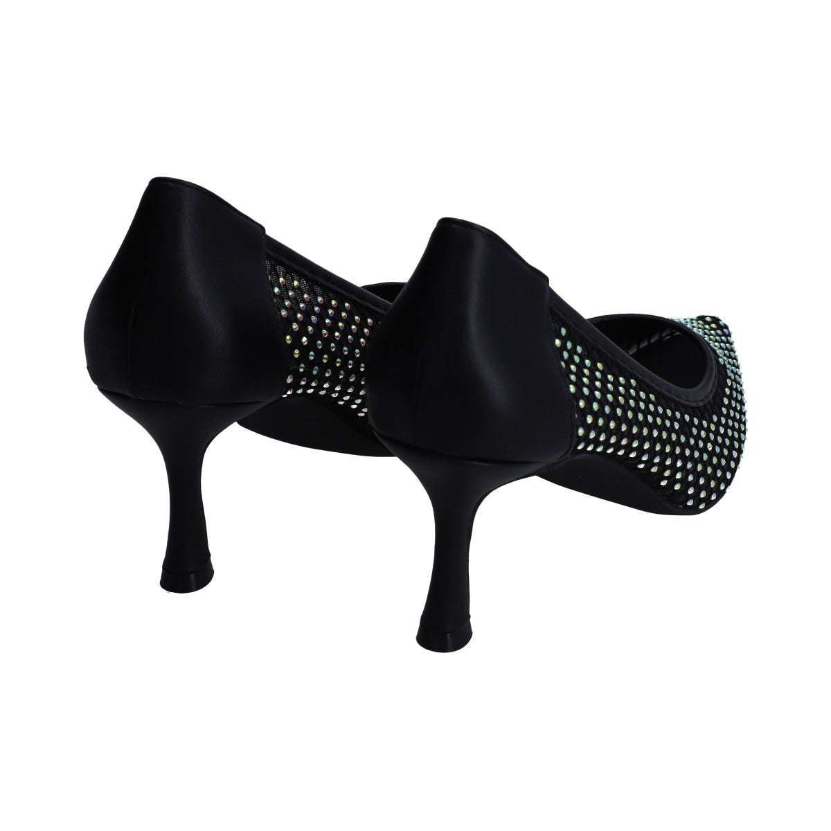 Zapatilla Dama Berlin Negra De Malla Tejida Y Cristales