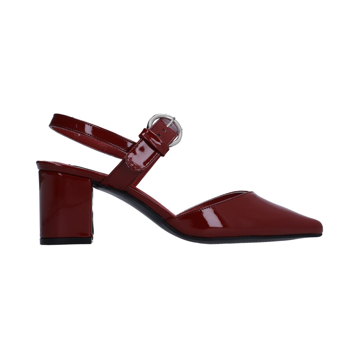 Zapatilla Dama Berlin Vino Destalonada con Hebilla
