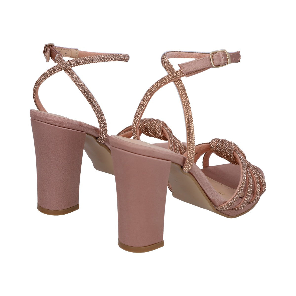 Sandalia Dama Berlin Oro Rosado Tacón