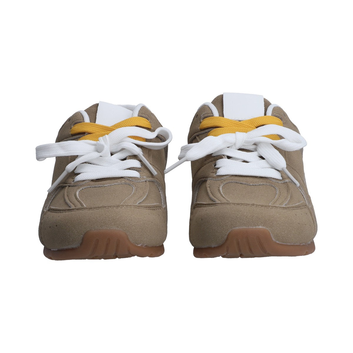 Tenis Dama Casual Berlin Taupe Con Agujetas Naranja Blanco