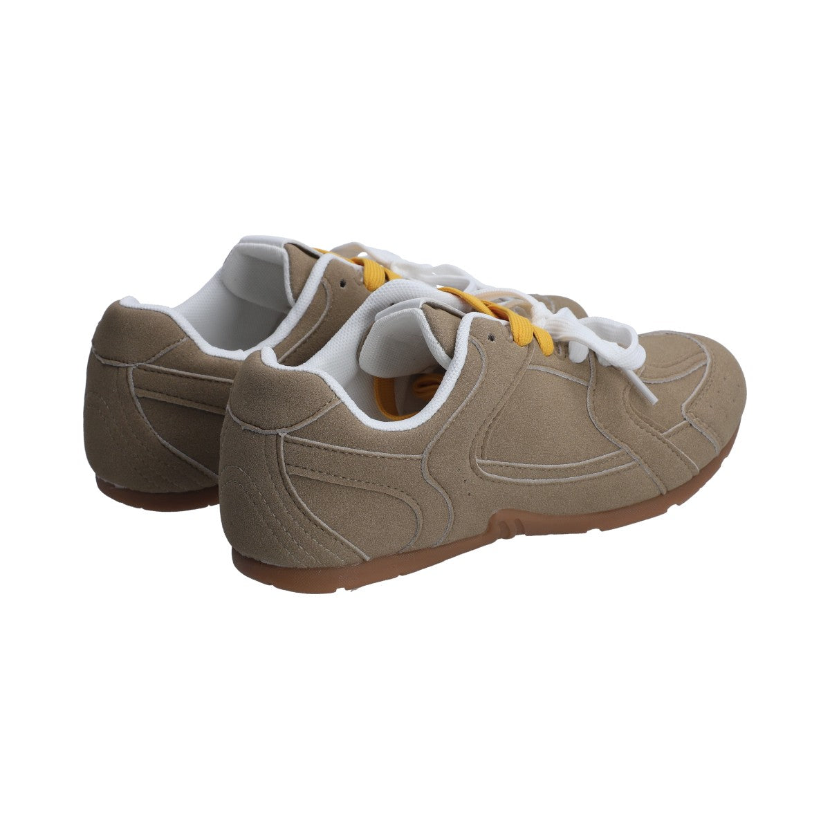 Tenis Dama Casual Berlin Taupe Con Agujetas Naranja Blanco