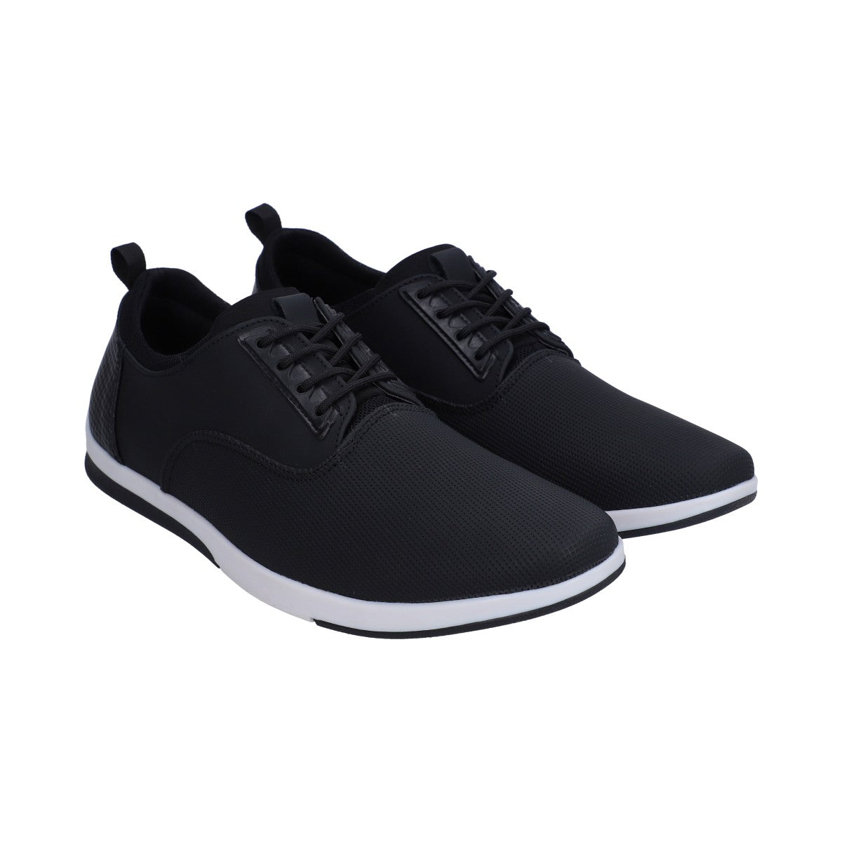 Zapato Casual Caballero Negro Con Grabado Y Agujetas