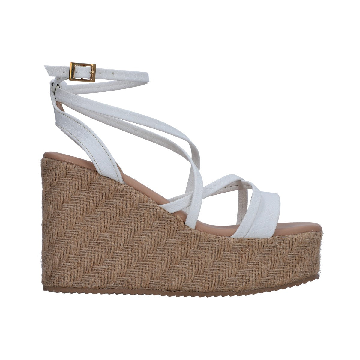 Sandalia Dama Berlin Tiras Blanca Plataforma