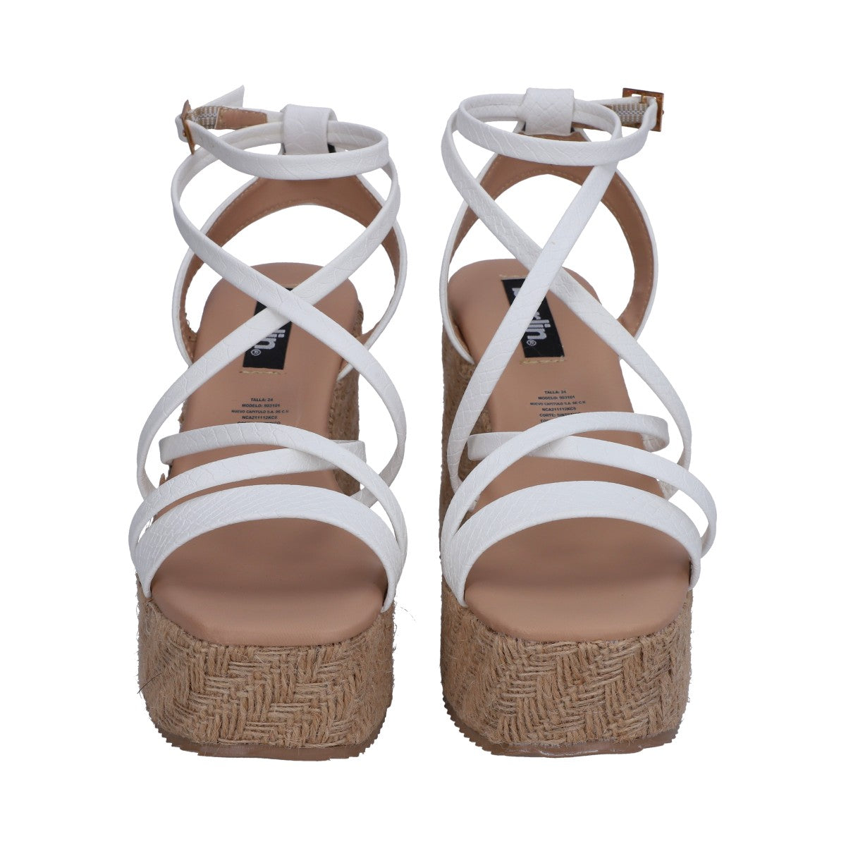 Sandalia Dama Berlin Tiras Blanca Plataforma
