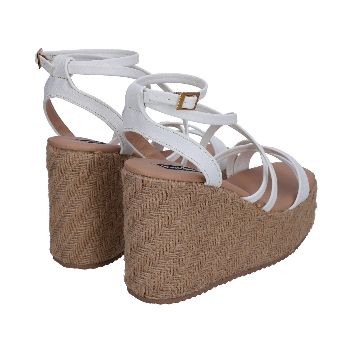 Sandalia Dama Berlin Tiras Blanca Plataforma