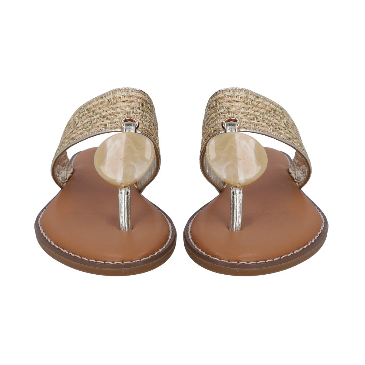 Sandalia Casual Dama Berlin Beige De Piso Pata De Gallo