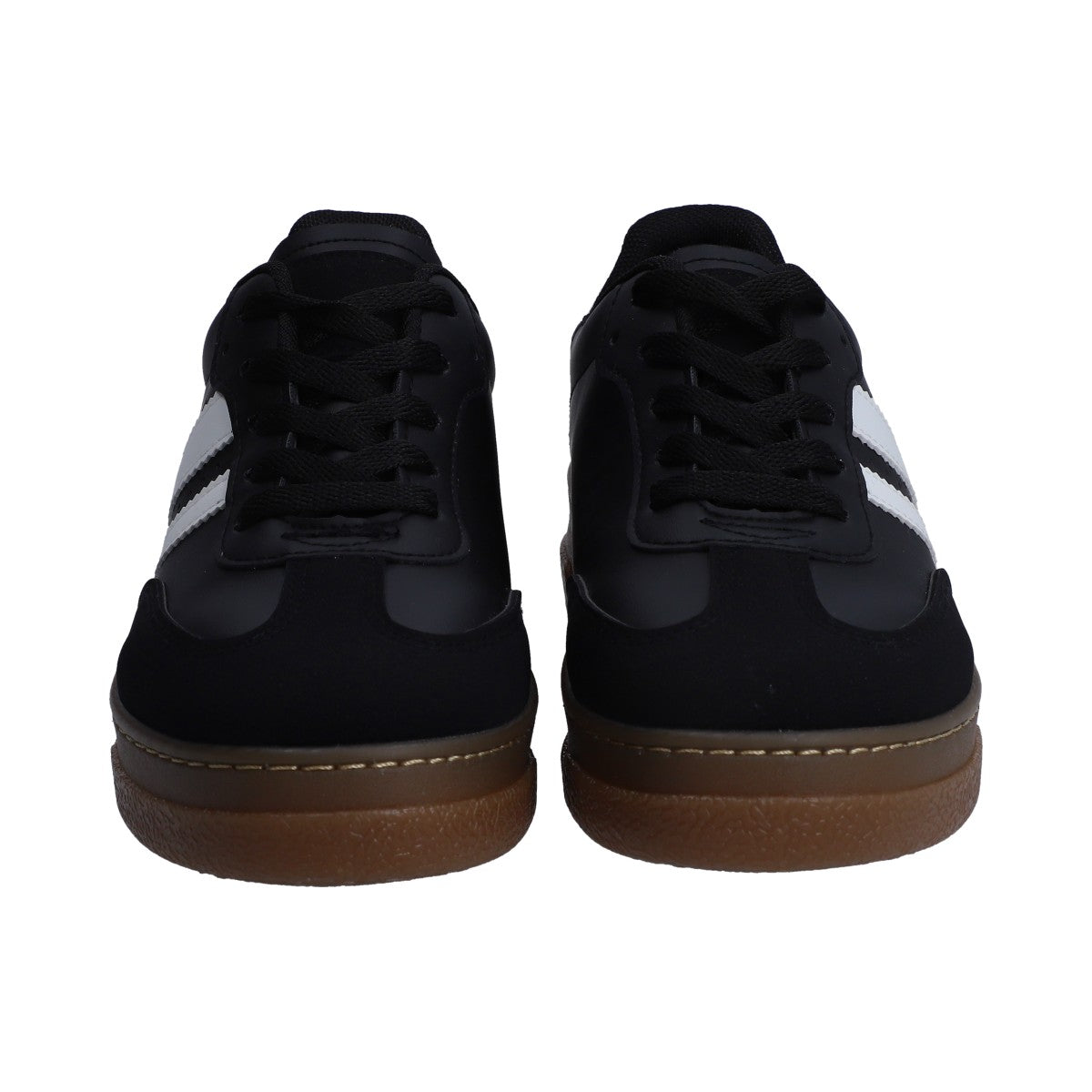 Tenis Dama Casual Berlin Negro Y Blanco Suela Marrón