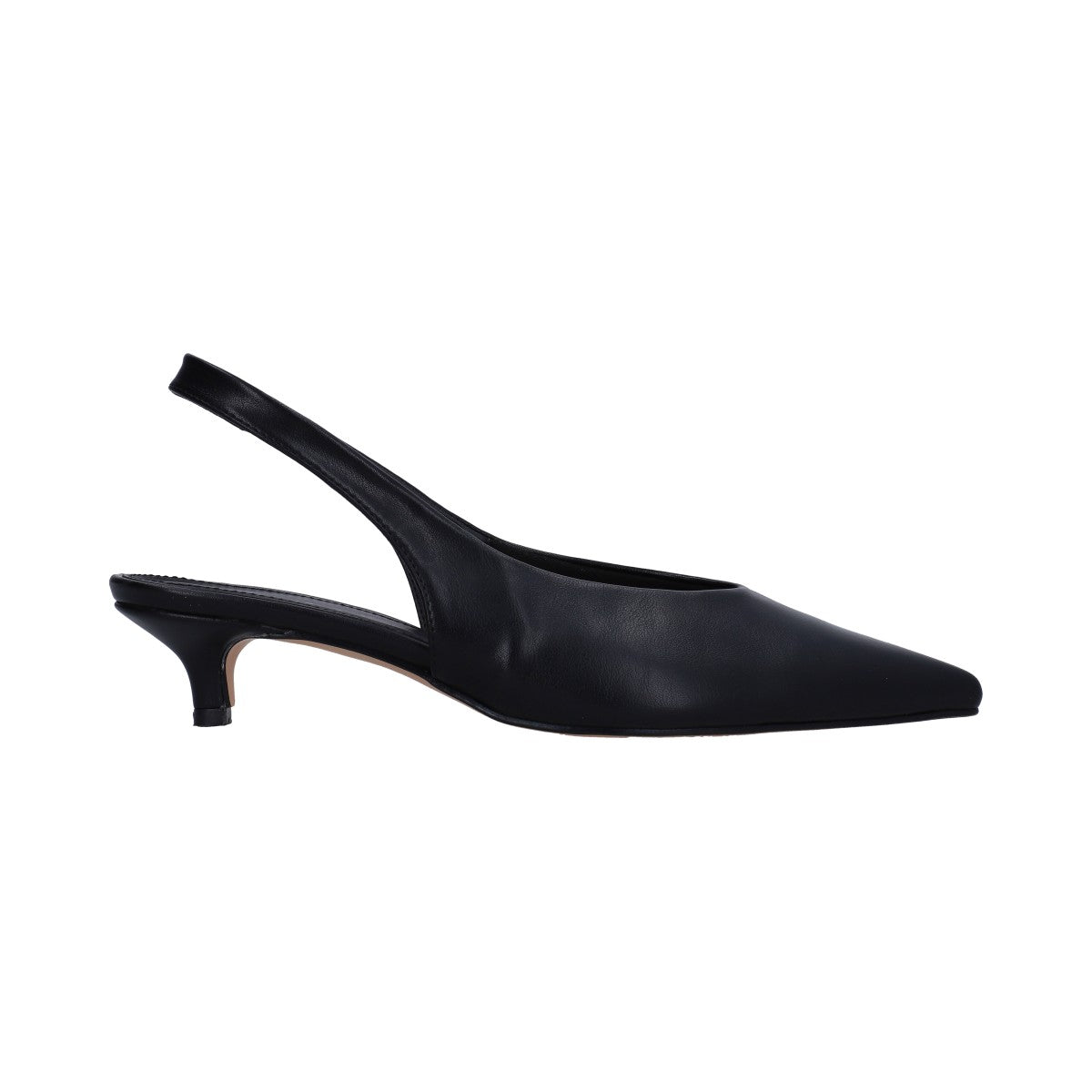 Zapatilla Dama Berlin Negra Destalonada Tacón Kitten