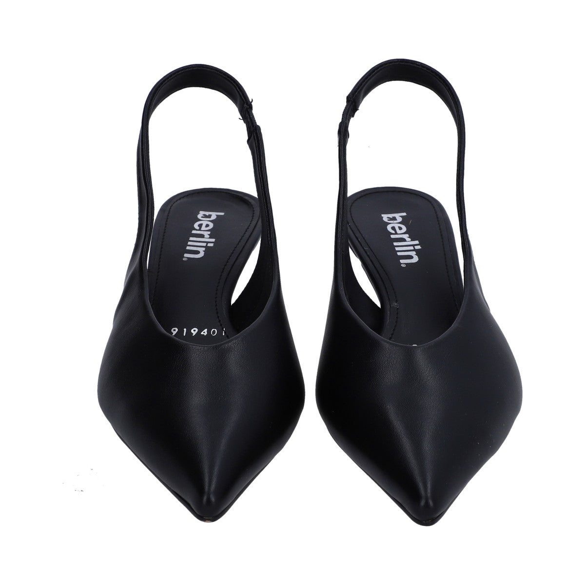 Zapatilla Dama Berlin Negra Destalonada Tacón Kitten