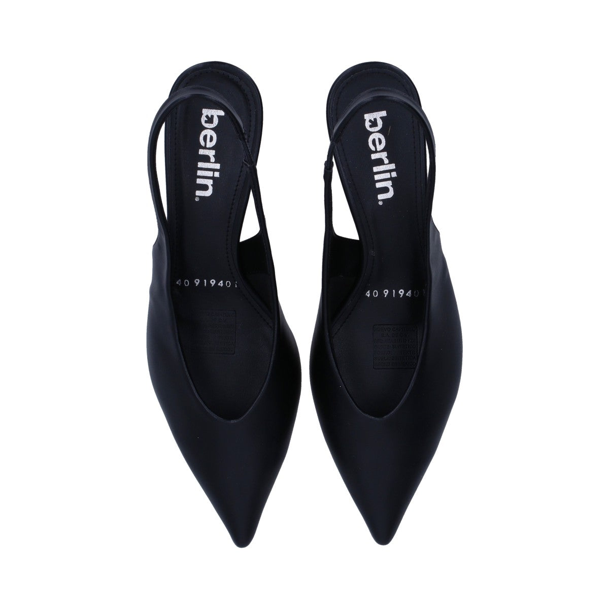 Zapatilla Dama Berlin Negra Destalonada Tacón Kitten