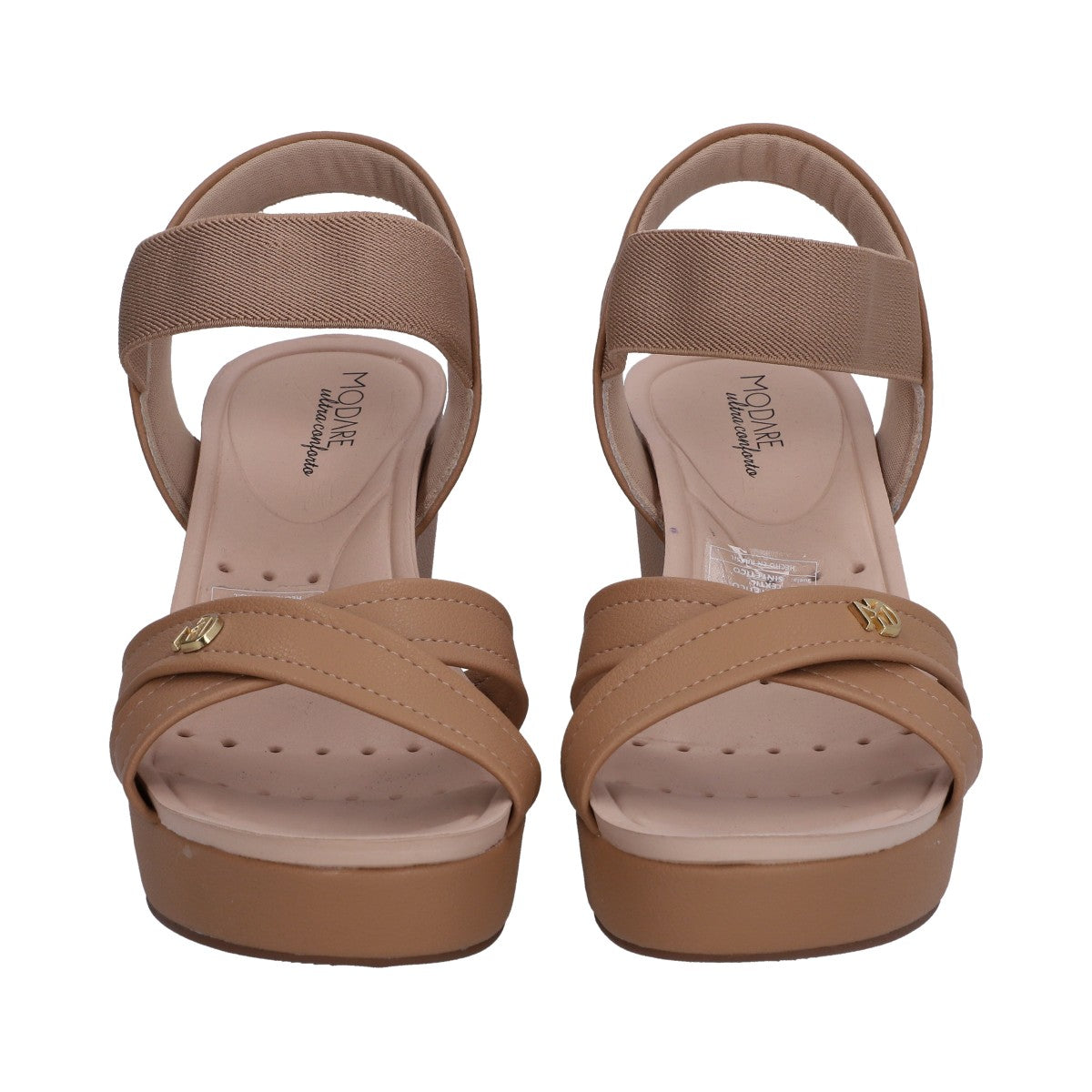 Sandalia Dama Plataforma Camel Elástico Ultra Confort
