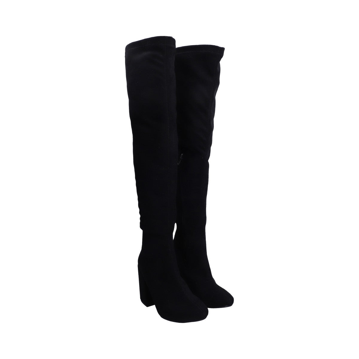 Bota Dama Negra Tubo Ajustable De Tacón