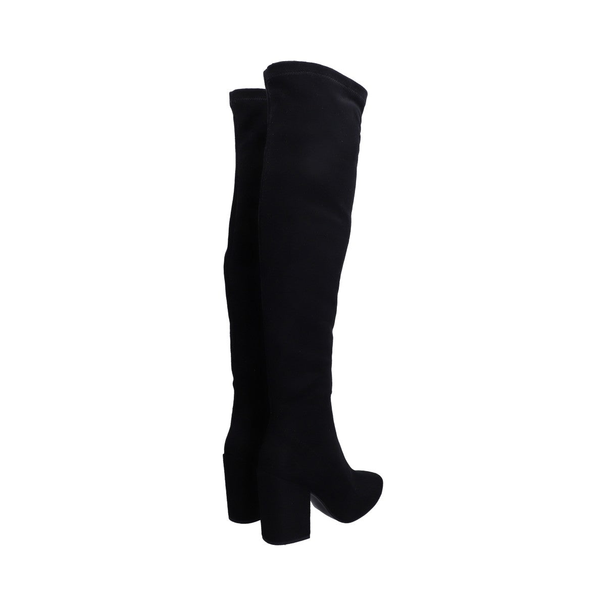 Bota Dama Negra Tubo Ajustable De Tacón