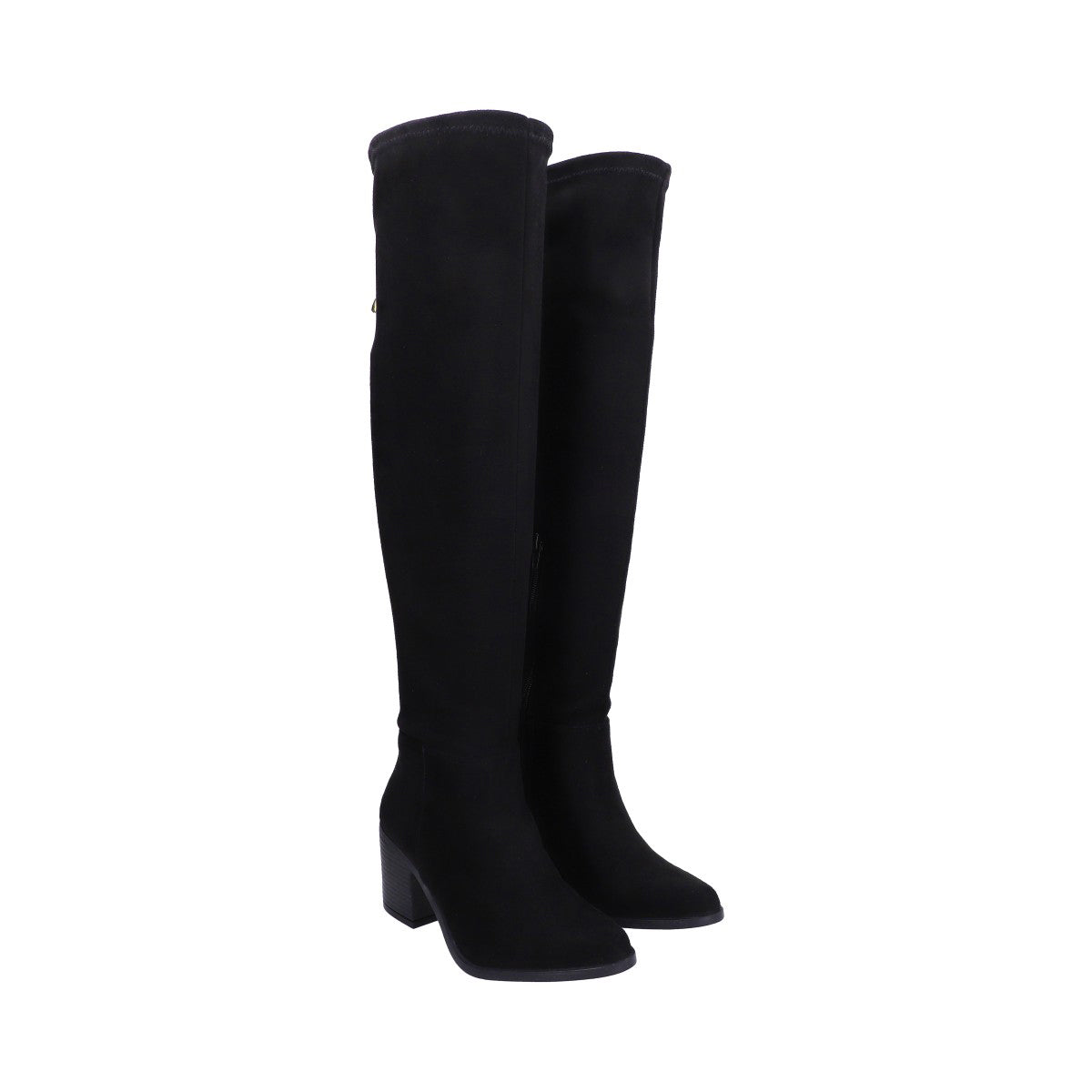 Bota Dama Negra Ajustable De Tacón