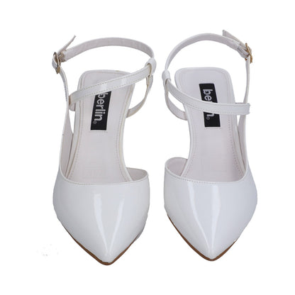 Zapatilla Dama Berlin Blanca Tacón Stilleto Destalonada