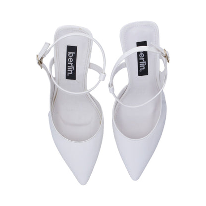Zapatilla Dama Berlin Blanca Tacón Stilleto Destalonada