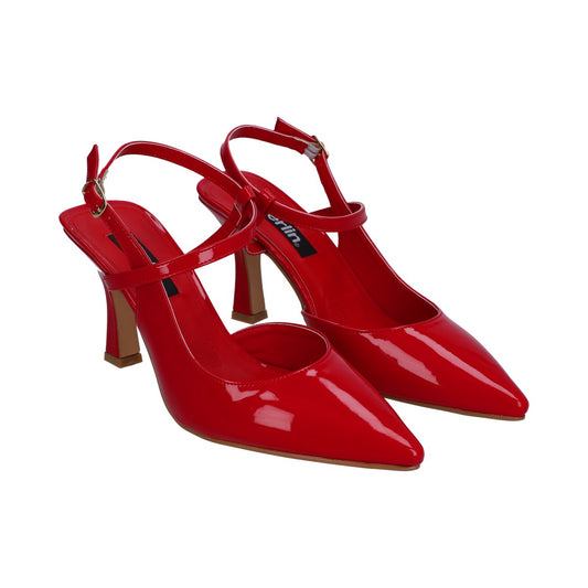 Zapatilla Dama Berlin Charol Rojo con Tiras Cruzadas