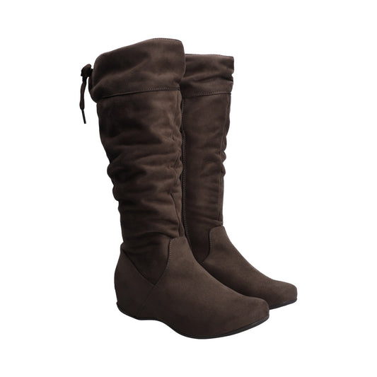 Bota Dama Berlin Taupe de Piso con Tubo Arrugado