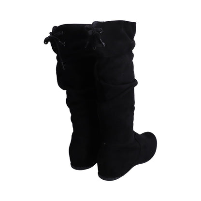 Bota Dama Berlin Negra con Tubo Arrugado de Piso