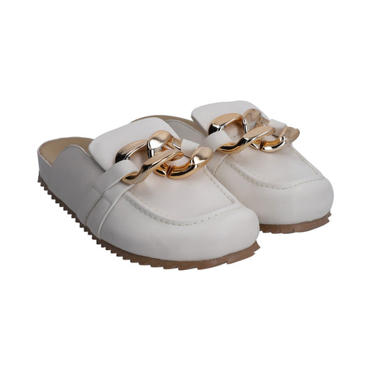 Zuecos Berlin Dama Hueso con Cadena