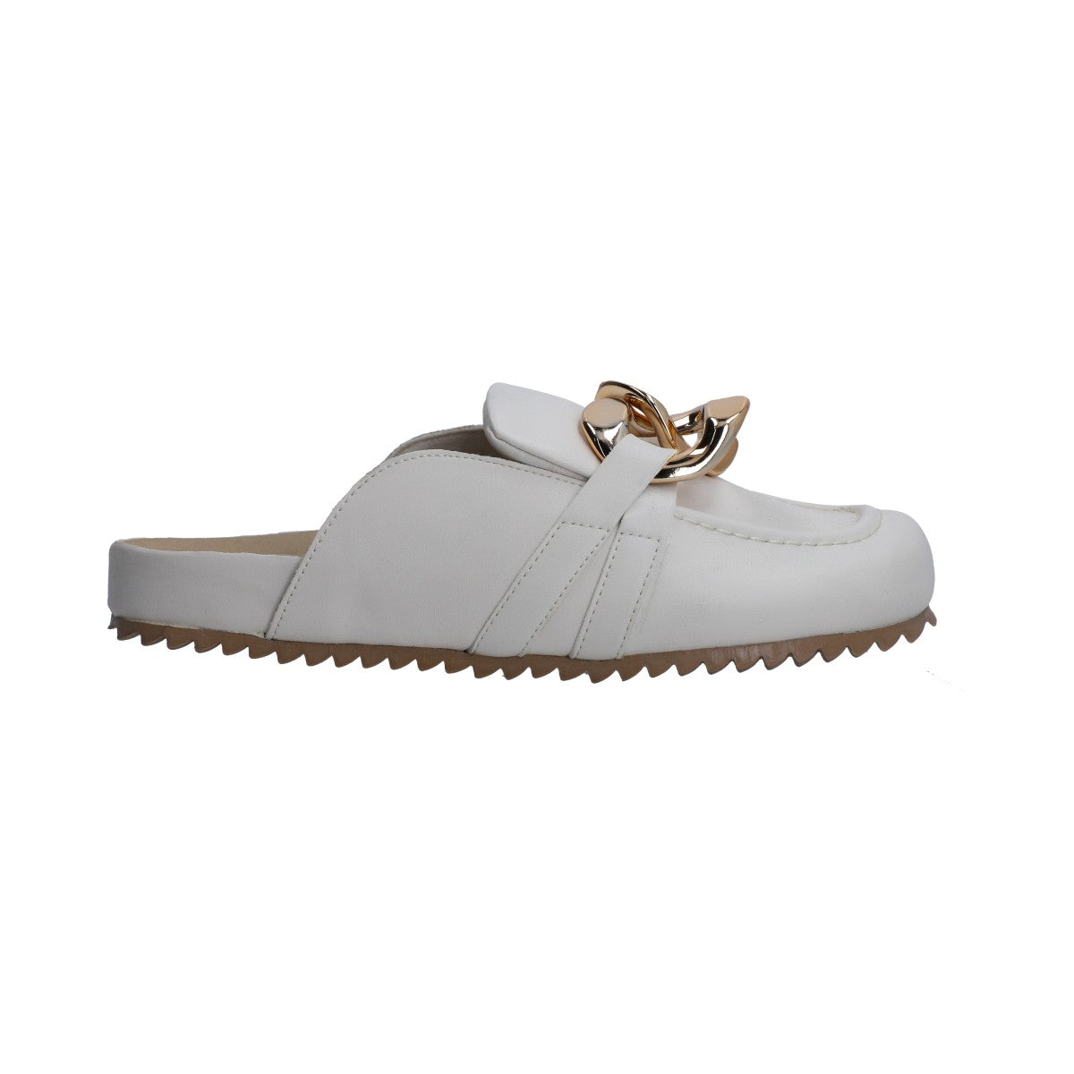 Zuecos Berlin Dama Hueso con Cadena